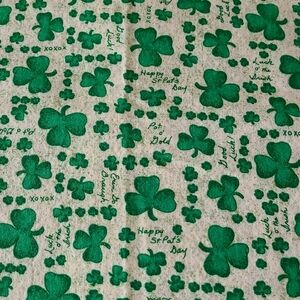 Green Shamrock Print Fabric - Festive St. Patrick's Day Decor